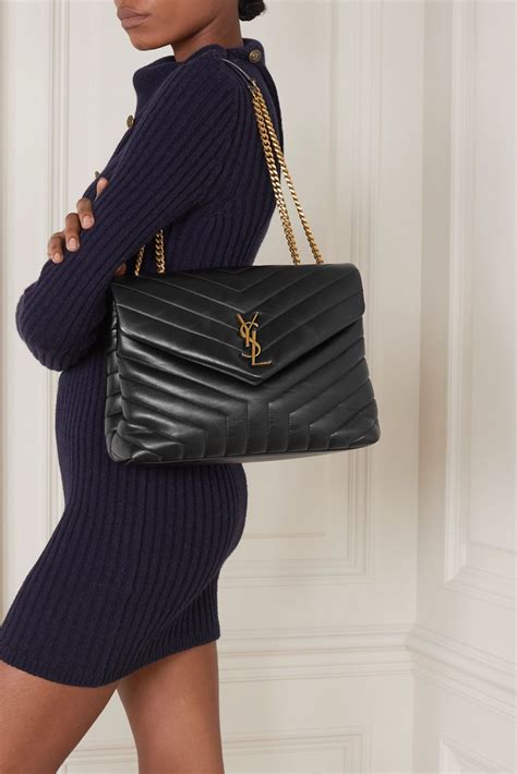 ysl loulou black and gold|large ysl shoulder bag.